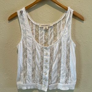 🦋White lace THISTLEPEARL ANTHROPOLOGIE women’s top | XS